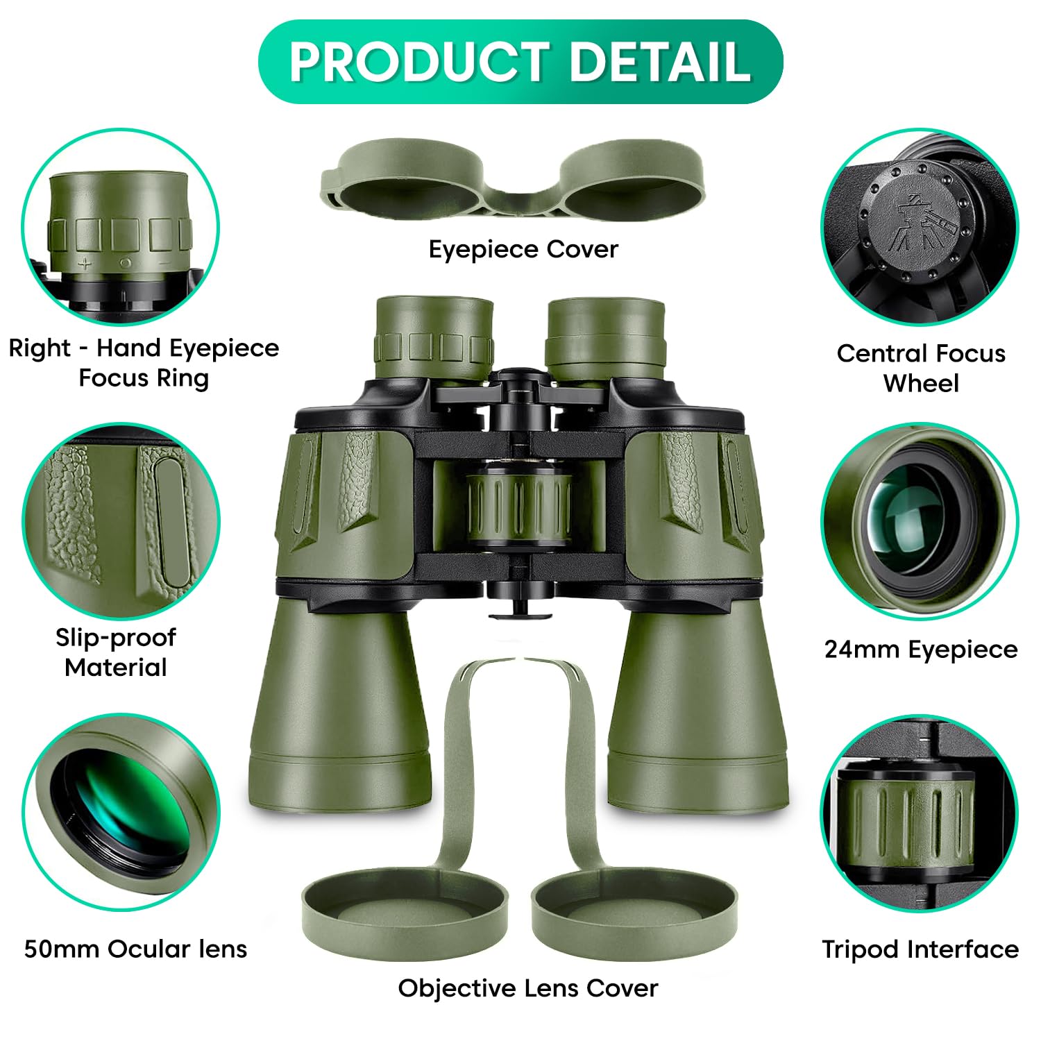 Sounce 12x50 HD Binoculars – Long Distance BAK-4 Prism Optics for Bird Watching & Outdoor Use
