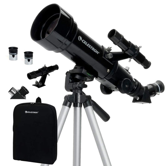 Celes-tron 21035-ADS Travel Scope 70 Refractor Telescope Kit with Backpack – Amazon Exclusive with 4mm Eyepiece & 3X Barlow Lens – Black