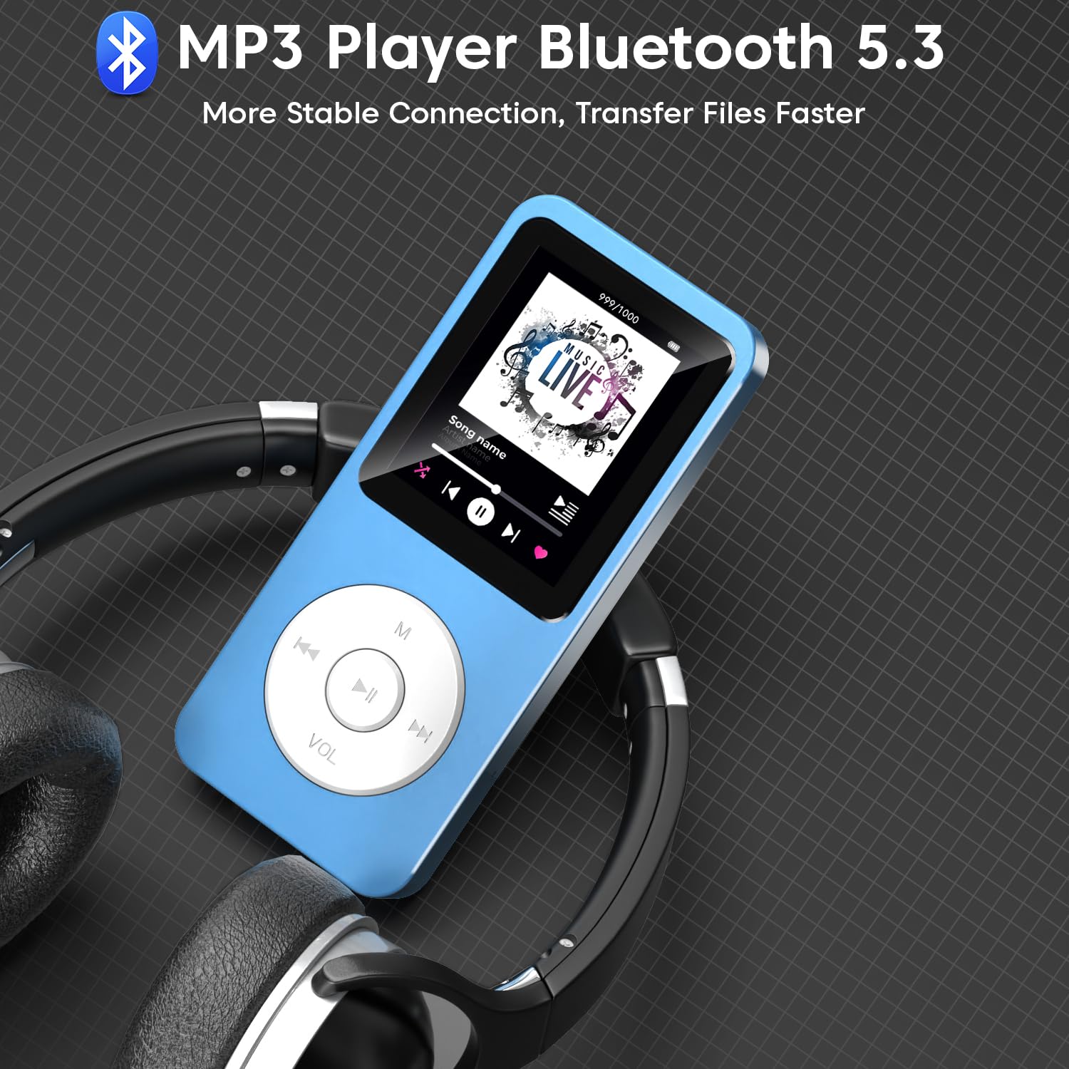 Sounce 16GB MP3 Player with Bluetooth 5.4 – HiFi Lossless Music, FM Radio, Voice Recorder & E-Book