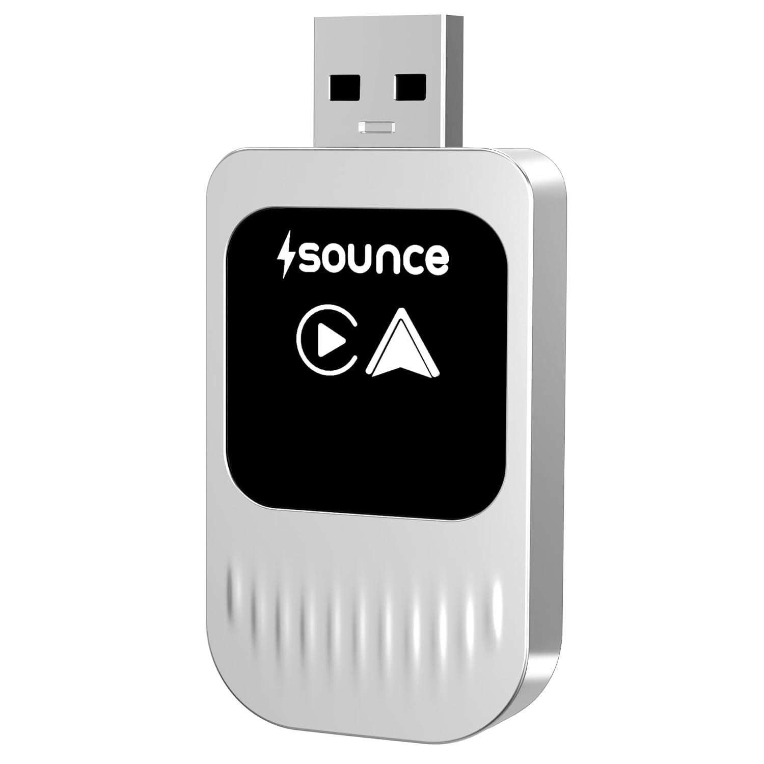 Sounce 2-in-1 Wireless Car Adapter – Converts OEM Wired Android Auto & Apple CarPlay to Wireless, Compact Plug-and-Play Bluetooth Receiver for Cars with Factory-Installed Wired CarPlay – Black