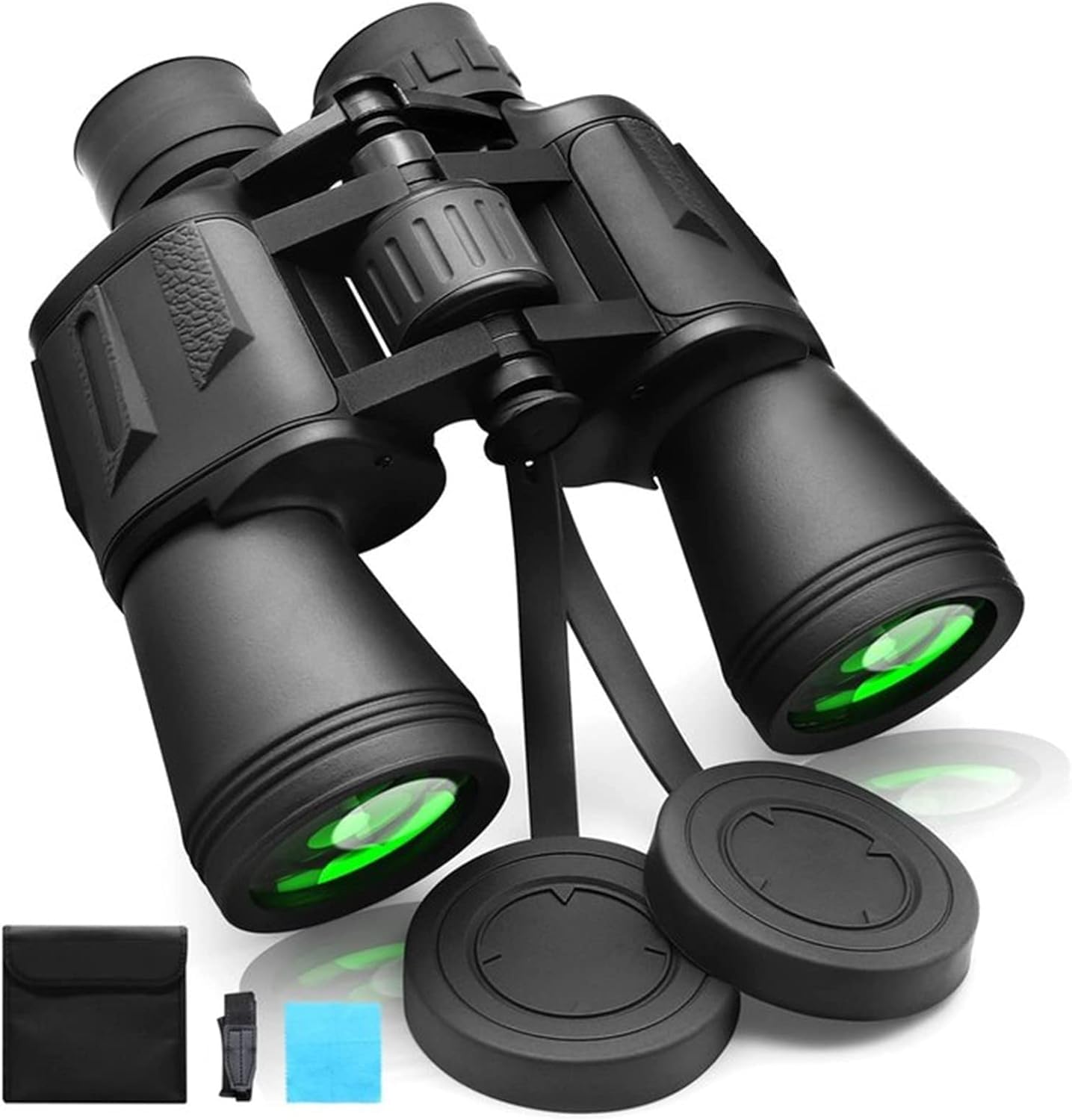 Sounce 10x50 High-Power Binoculars for Long Distance Viewing – Wide 24mm Eyepiece, BAK-4 Prism & FMC Green Coating – Durable Binoculars for Adults Ideal for Bird Watching – Black