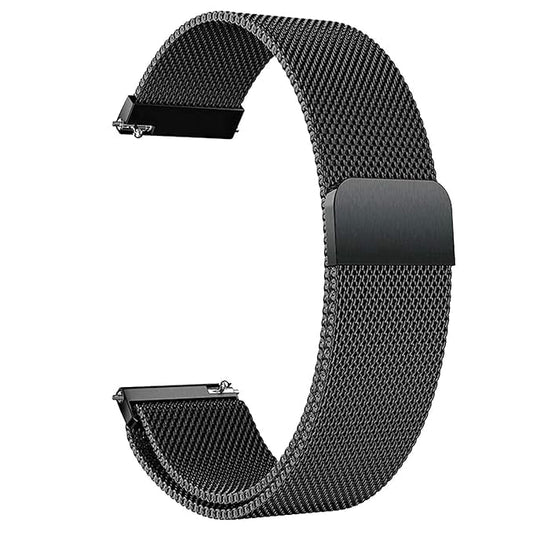 Sounce 20mm Metal Stainless Steel Replacement Band Strap with Magnetic Lock For Boat, Fire Boltt, Noise, Dizo, Amazfit, Beatxp, Samsung Galaxy, Fast-Track, Ptron, Amazfit & All 20mm Smartwatches