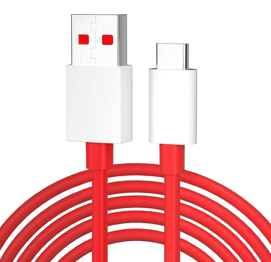 Sounce 2 Meter 80W Charging Cable USB to Type C Warp Charger SuperVooc/Dash Fast Charge Cable for Oneplus 11,11R,10 Pro,10R,10T,9RT,9R,8R,8T Charge Cable for 6/6T/7/7T,Nord,Ce2 Lite 5G,Ce 3 5G, Red