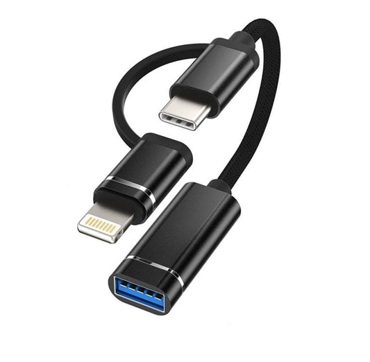 Sounce 3-in-1 OTG Connector | USB A to Lightning, Type-C & Micro USB