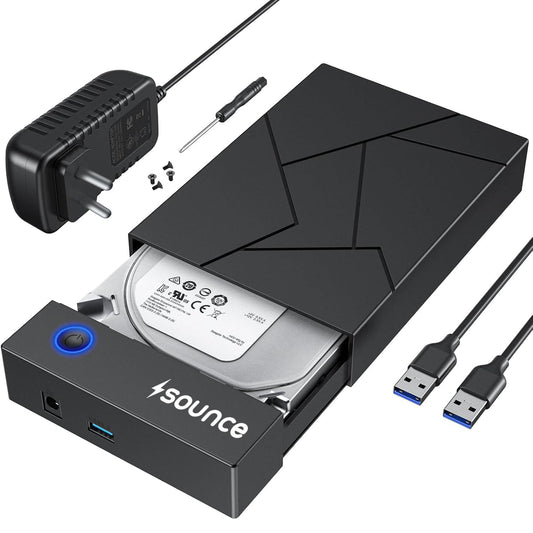Sounce 3.5" USB 3.0 Hard Drive Enclosure | External SATA HDD/SSD Dock with UASP & 16TB Support