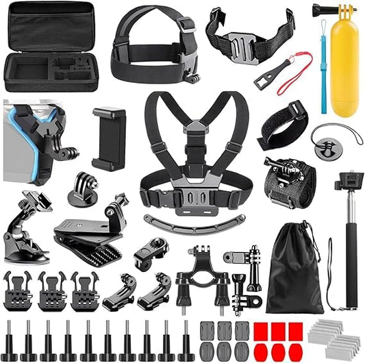 Sounce 49 in 1 Action Camera Accessory Kit Bundle Compatible for GoPro Hero 12/11/10/9 / 8/7/6/5 SJCAM/Akaso/Apeman/Xiaomi Yi Action Camera