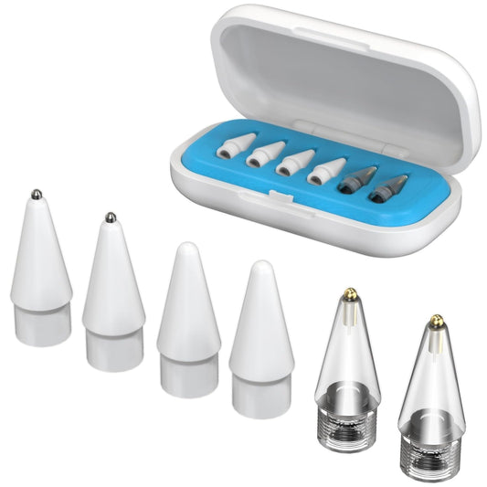 Sounce 6-Piece Apple Pencil Tips for Apple Pencil 2nd/1st Generation and Apple Pencil Pro/USB-C, Durable Highly Sensitive Precise POM Replacement Tip for iPad Pro/Mini/Air - Blue
