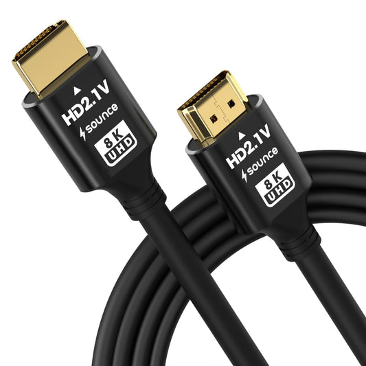 Sounce 8K HDMI 2.1 Cable (6FT, 8K 60Hz HDR, 4K 120Hz, High Speed 48Gbps with Ethernet, eARC, 3D, HDCP 2.3) - Compatible with PS5, Xbox, Roku, Apple TV, Switch, PC, Black (Pack of 1)