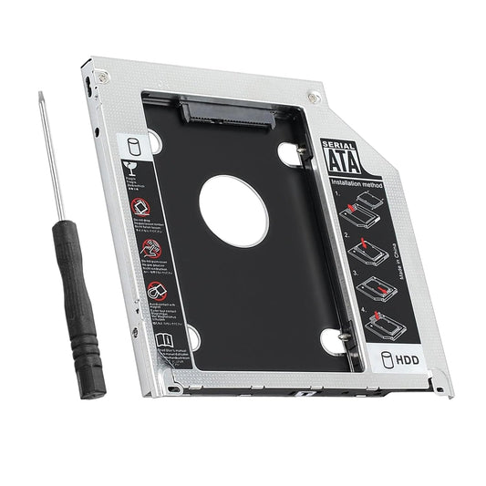 Sounce 9.5mm Optical Bay Hard Drive Caddy for SSD & HDD | 2nd Hard Drive Adapter for Laptop | SATA 2.5" HDD/SSD Enclosure | Expand & Upgrade Your Laptop Storage with Ease
