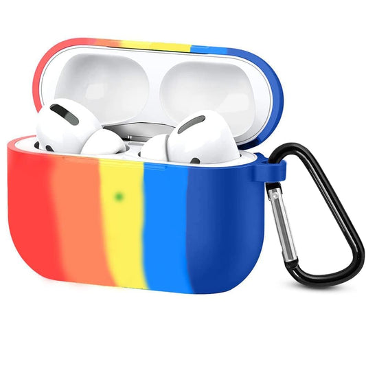 Sounce Air Pods 3 Case Cover with Keychain Neck, Protective Silicone Case Skin Compatible with Air Pods 3rd Generation (2021 Released), Shockproof, Supports Wireless Charging-Rainbow (Case Cover Only)