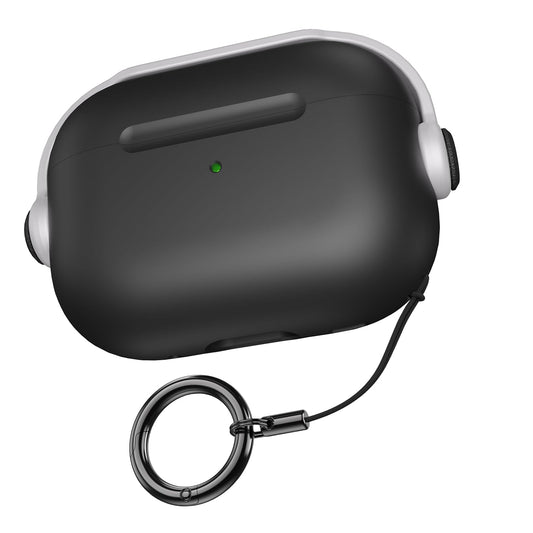 Sounce Antilost Lid Case Shell for Airpods pro 2 Case Cover with Lanyard, Full Protection Tough Shockproof Lock Cover Compatible with Airpods pro 2 Gen-2 (2022, 2023) with Carabiner - Black & White