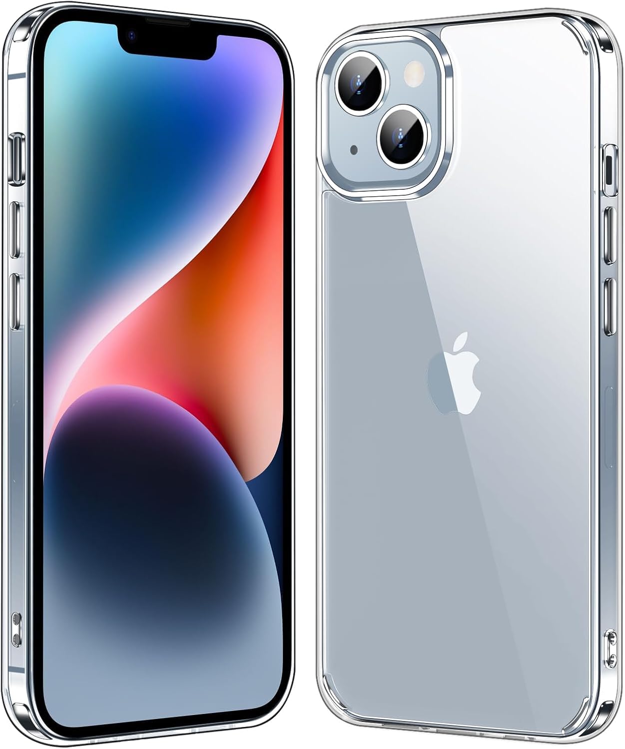 Sounce Back Cover Case for iPhone 12 / iPhone 12 pro, Shockproof Scratch-Resistant TPU Clear Back Case with Military-Grade Drop Protection [Crystal Transparent]