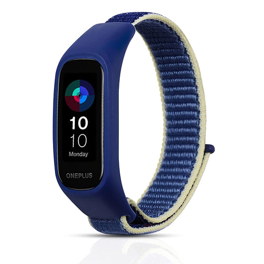 Sounce Blue Nylon Adjustable Band Strap Compatible for Oneplus Smart Band & Oppo Smart Band