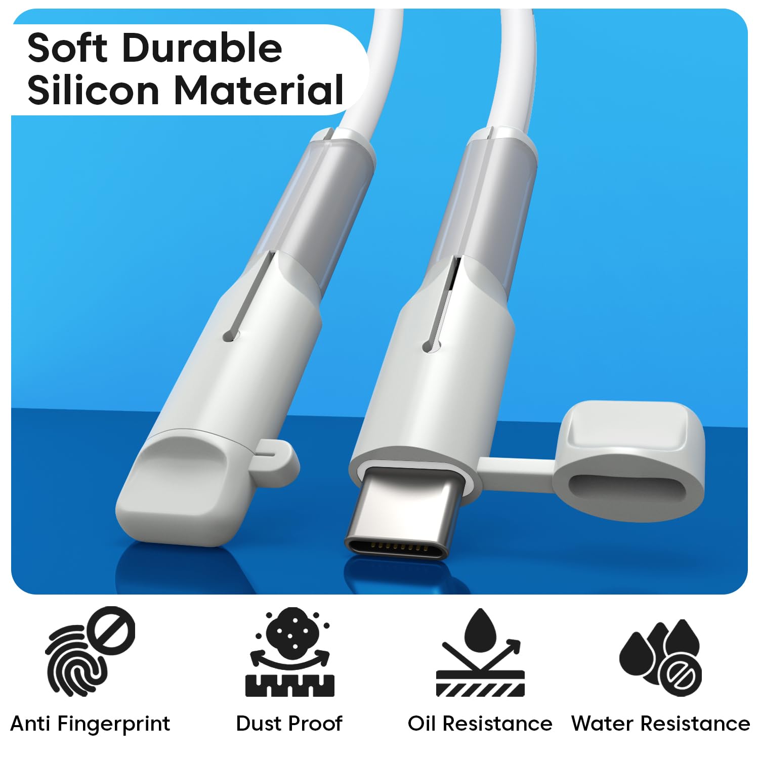 Cable End Protector for Apple Type-C to Type-C – Waterproof Silicone Cap & Anti-Bend Cable Saver | Sounce