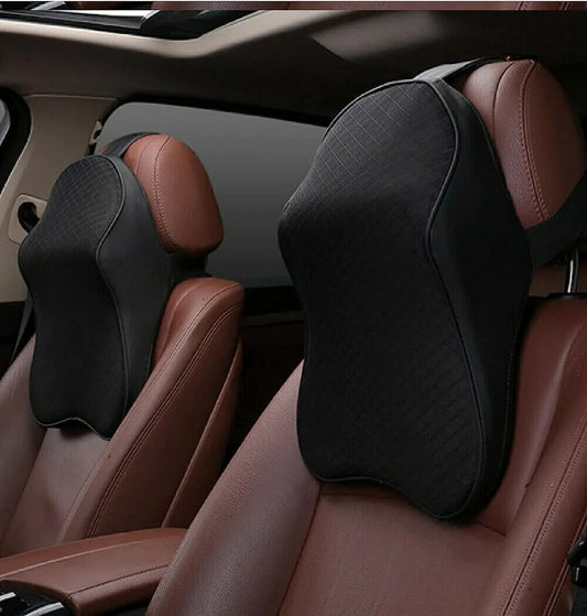 Sounce Car Neck Rest Pillow | 2 Years Warranty | Memory Foam Neck Pillow for Car, Car Seat Head Rest Cushion for Neck & Cervical Support - Relieves Pain (Large, Black, Pack of 1)