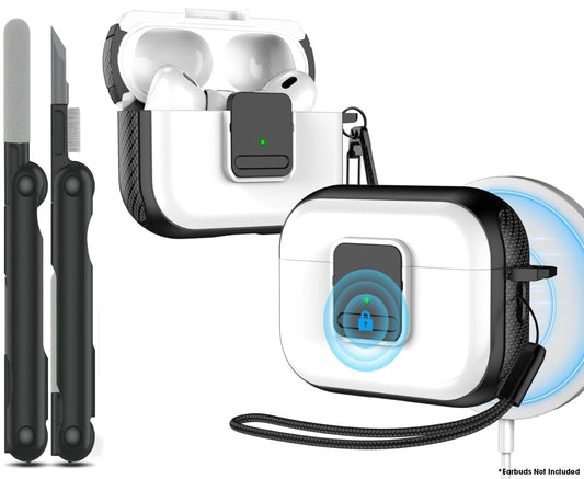 Sounce Compatible for AirPods Pro 2 Case with Mag-Safe, Wireless Charging, Powerful Drop Protection, TPU, Tough Magnetic Cover for AirPods Pro 1st/2nd Generation (2022/2019) with Airpods Cleaning Kit