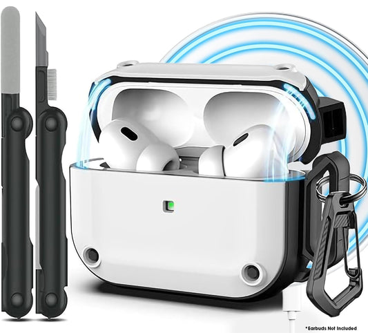 Sounce Compatible for AirPods Pro 2 Case with Mag-Safe, Wireless Charging, Powerful Drop Protection, TPU, Tough Magnetic Cover for AirPods Pro 1st/2nd Generation (2022/2019) with Airpods Cleaning Kit
