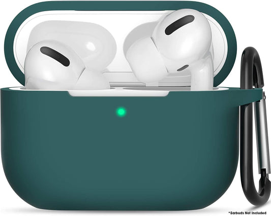 Sounce Earphone Case Cover Compatible for Airpods Pro 2 Case 2022, Soft Silicone Skin Case Cover Shock-Absorbing Protective Case with Keychain [Front LED Visible](Green)