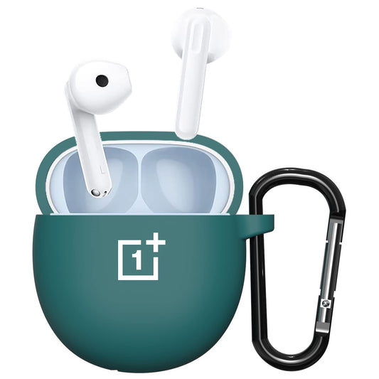 Sounce Earphone Case Cover Compatible with OnePlus Nord Buds CE, Soft Silicone Skin Case Cover Shock-Absorbing Protective Case with Keychain [Front LED Visible] – (Green)
