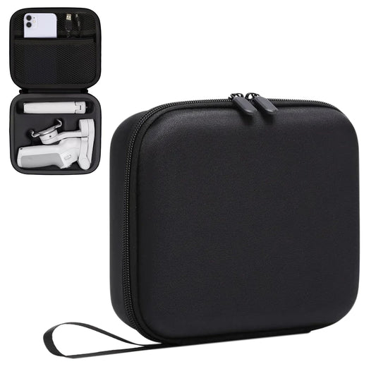 Sounce Hard Shell Nylon Storage Bag for DJI Osmo Mobile 3/4/4 SE – Waterproof & Shockproof Carrying Case with EVA Protection, Secure Elastic Bands &Gimbal Stabilizer & Accessories – Black