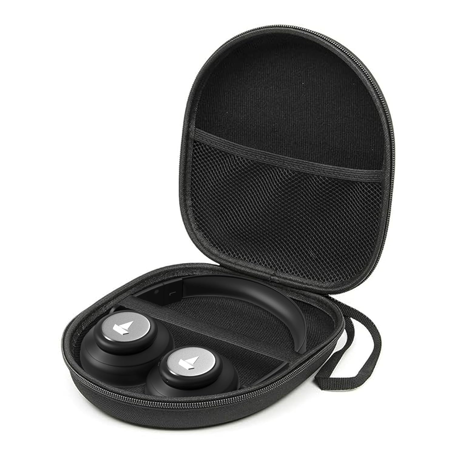 Sounce Headphone Case for Boat Rockerz 450, 480, 480 w/RGB, 450 Pro, 425, 410, 370, ZEBRONICS Thunder, Sony WH-CH520, MDR-ZX310AP, JBL Tune 510BT Hard EVA Shell Travel Pouch (Black)