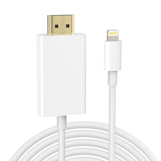 Sounce Lightning to HDMI Adapter Cable With 2K @ 60HZ Hdtv Cable Adapter Ultra High Speed Cord for iPhone iPad Av Sync Screen Connector On Hd Tv Monitor Projector No Need PowerSupply (5Ft)