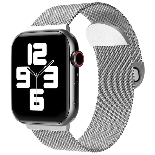 Sounce Metal Stainless Steel Bands Compatible with Watch Bands, Loop Magnetic Milanese Mesh Strap for iWatch Series 8 7 6 5 4 3 2 SE [Watch NOT Included] (38MM 40MM / 41MM Ultra) Silver