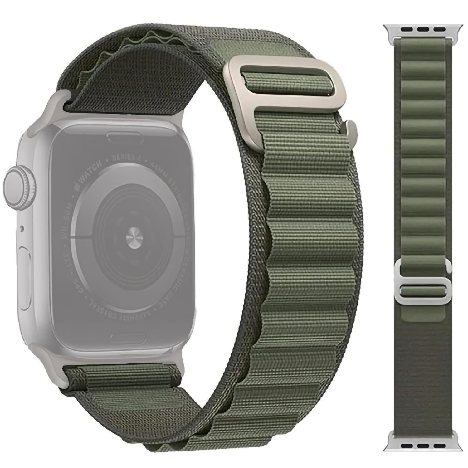 Sounce Nylon Loop Compatible for iWatch Band 49mm 45mm 44mm 42mm, iWatch Bands Nylon Sport Strap Women Men G-Hook Bracelet for iWatch Ultra/Ultra 2 Band Series 9 8 7 6 5 4 3 2 1 Series SE[Green]