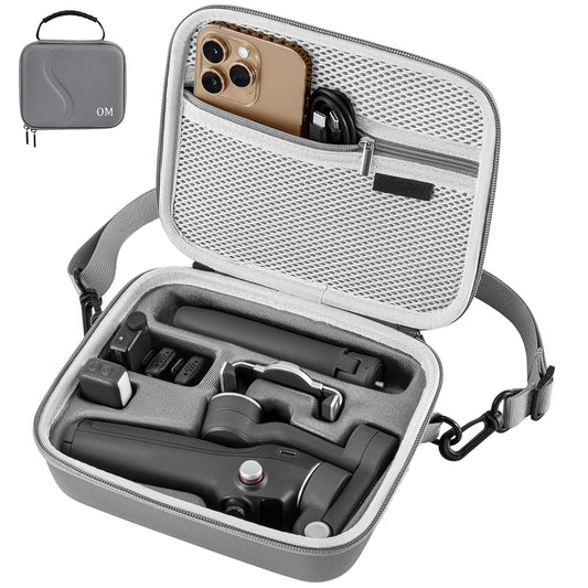 Sounce Osmo Mobile 7P Case Portable PU Shoulder Bag for DJI Osmo Mobile 7/7P & OM 7 Pro Gimbal Stabilizer, Waterproof Travel Carrying Case with Accessory Storage & Adjustable Strap