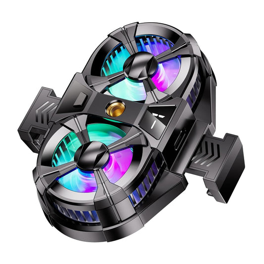 Sounce Phone Cooler Gaming Fan With LED, Dual Turbo Fan, Digital Display & Adjustable Clip Claw - 3 Speed Universal Mobile Cooler for Live Streaming