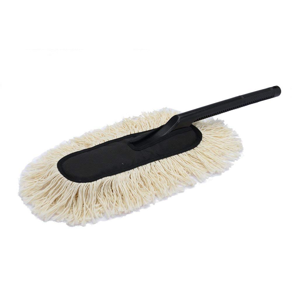 Sounce Premium Car Duster for Dry Cleaning – Extra Soft Wax-Treated Cotton Strands, Long Handle for Easy Roof Access, Scratch-Free, Reusable & Washable Car Cleaning Brush for All Vehicles