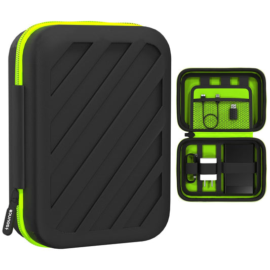 Sounce Premium External Hard Drive Disk Case Cover 2.5 Inch, 6.35cm Storage Organizer Bag SSD Earphones, Pouch for Hard Disks, Power Bank, Mobile Charger, USB Cables | Water Resistant Material, Black
