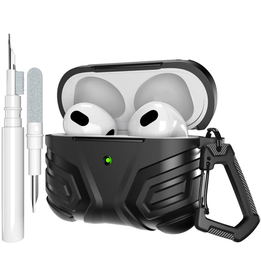 Sounce Rugged AirPod Cover Case for AirPods 4th Generation (2024) with Active Noise Cancellation – Full Body Shockproof Protection + 3-in-1 Cleaning Kit