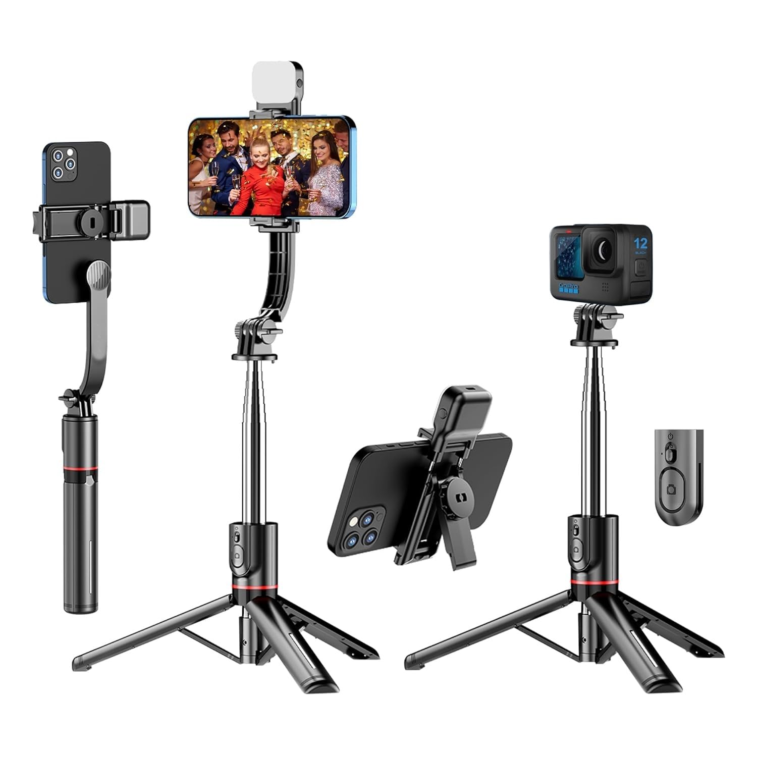 Sounce Selfie Stick Tripod Stand with LED Light Bluetooth 360