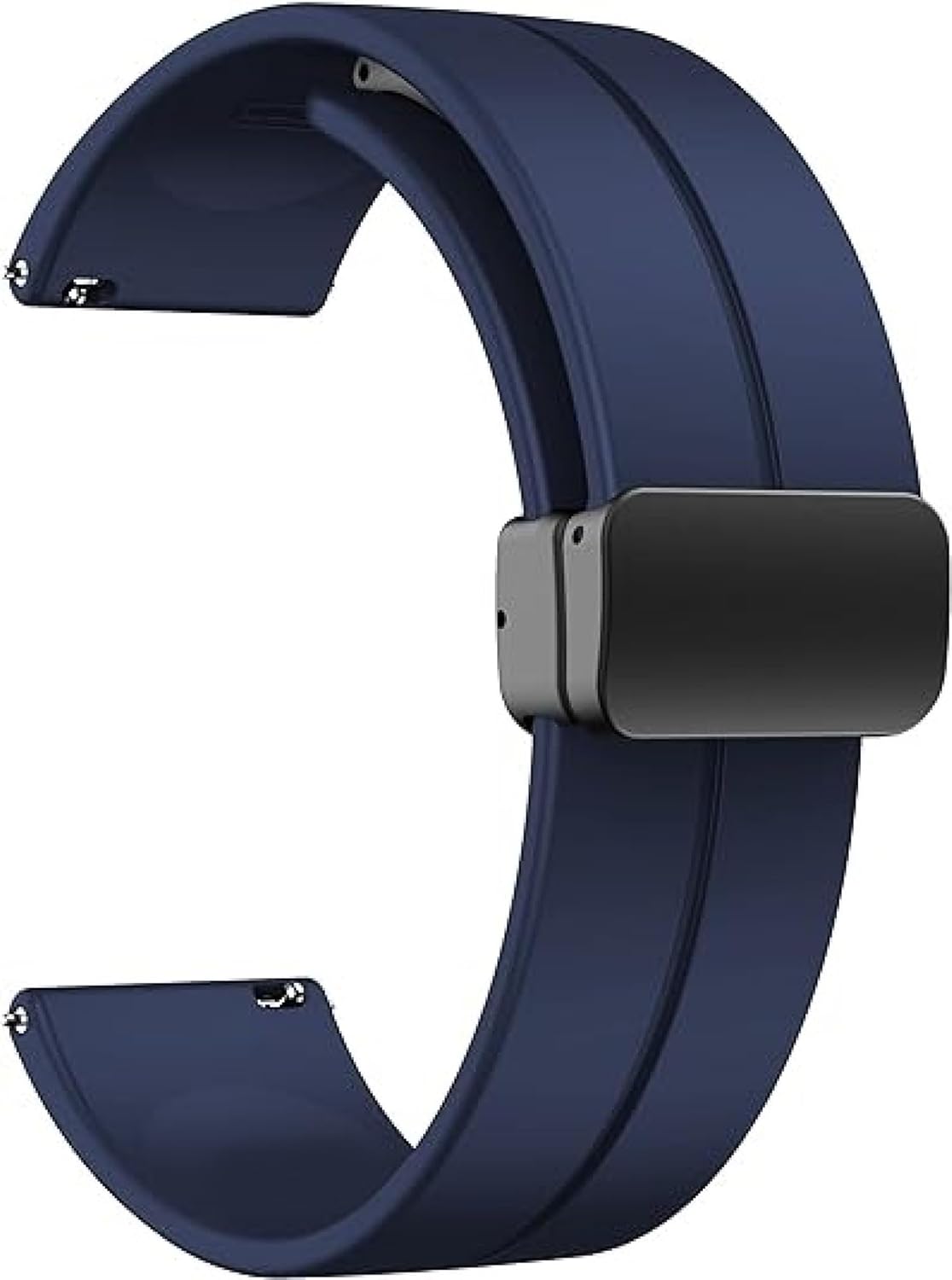 Sounce Silicone 22mm Replacement Band Strap with Folding Magnetic Lock Compatible with Boat, Fire Boltt, Noise, Dizo, Beatxp, Fast-Track, Ptron, Amazfit & Other 22mm Watches - Black