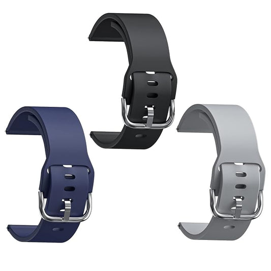 Sounce Silicone 22mm Replacement Band Strap with Metal Buckle Compatible with Fire-Boltt, Boat, Noise, Amazfit, beatXp & Other 22mm Watches