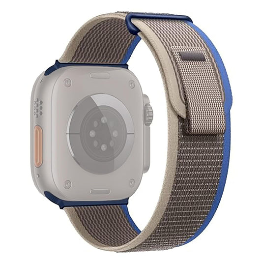 Sounce Soft Breathable Sport Nylon Loop Strap Compatible with iWatch Bands 49mm 45mm 44mm 42mm Adjustable G-Hook Straps for iWatch Series SE 9 8 7 6 5 4 3 2 1 & Ultra 2 - Blue & Grey