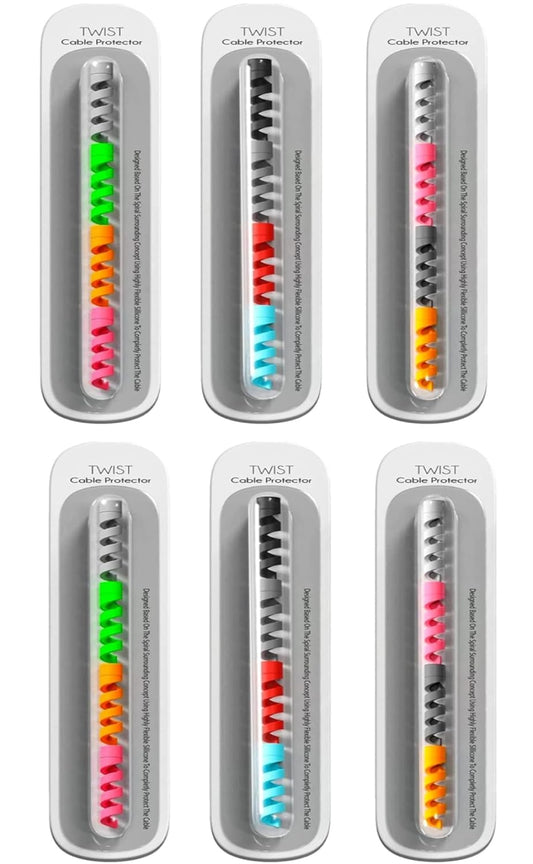 Sounce Spiral Charger 24 Pcs Cable Protector Data Cable Saver Charging Cord Protective Cable Cover Headphone MacBook Laptop Earphone Cell Phone Set of 6