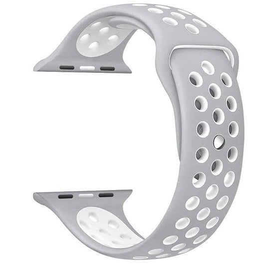 Sounce Sports Strap Compatible for Watch Band 42mm 44mm 45mm Adjustable Silicone Wristband Sport Loop for Watch Series 7/6/5/4/3/2/1, SE - Grey