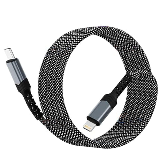 Sounce Type-C to Lightning 65W Power Delivery Fast Charging & Data Sync Cable 3.1A High-Speed Transfer Durable Nylon Braided Cord for iPhone, iPad, AirPods & Apple Devices 1 Meter (Black)