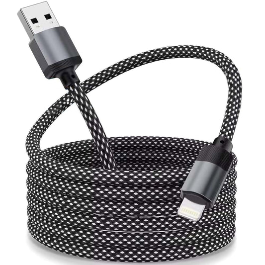 Sounce USB-A to Lightning 65W Rapid Charging Cable 3.1A Fast Data Transfer Cord Reinforced Nylon Braided Cable for iPhones, iPads, AirPods & Other Lightning Port Devices 1 Meter (Black)