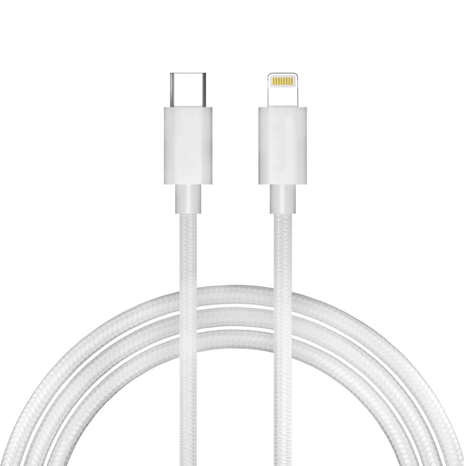 Sounce USB C To Lightning 3A 66W Fast Charging Nylon Braided Cable, Up to 480 Mbps Data Transfer & Sync Cord Compatible with iPhone 14, 13, 12, 11, X, 8, 7, 6, 5, iPad Air, Pro, Mini 1.5 Meter - White
