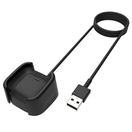 Sounce USB Charging Cable for Fitbit Versa Lite/Versa/Versa Special Edition, Replacement USB Charging Dock Station with 3.3ft Cable Cord for Versa Smartwatch (Black)