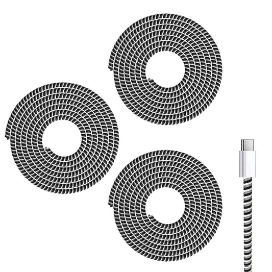 Sounce Ultimate Cable Protector | Spiral Triple Colour 1.5 Meter / 150 cm | Plastic Cord Wire Charger Winder for iPhone and Android Charging Cables (Pack of 3)