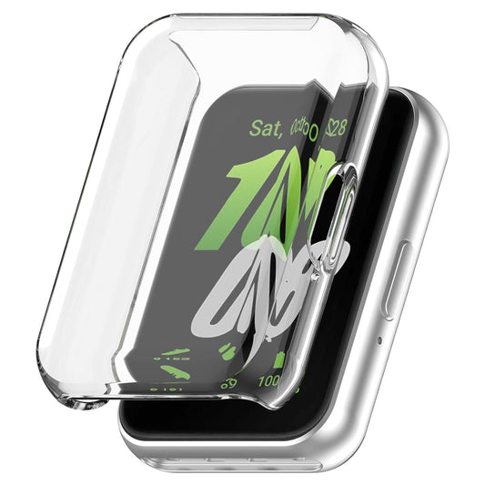 Sounce Watch Case for Samsung Galaxy Fit3, Tempered Glass Screen Protector, HD Clear Touch Sensitive Ultra-Thin Soft TPU Protective Cover for Samsung Galaxy Fit3 with Full Protection - Transparent