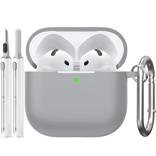 Sounce for Apple Airpods 4th Generation Case Cover(2024) | LED Visible | Cleaner Kit & Heavy-Duty Carabiner | Drop Protection | Anti-Scratch | 2.5mm Thick |Compatible with Airpods 4 Case for Women,Men