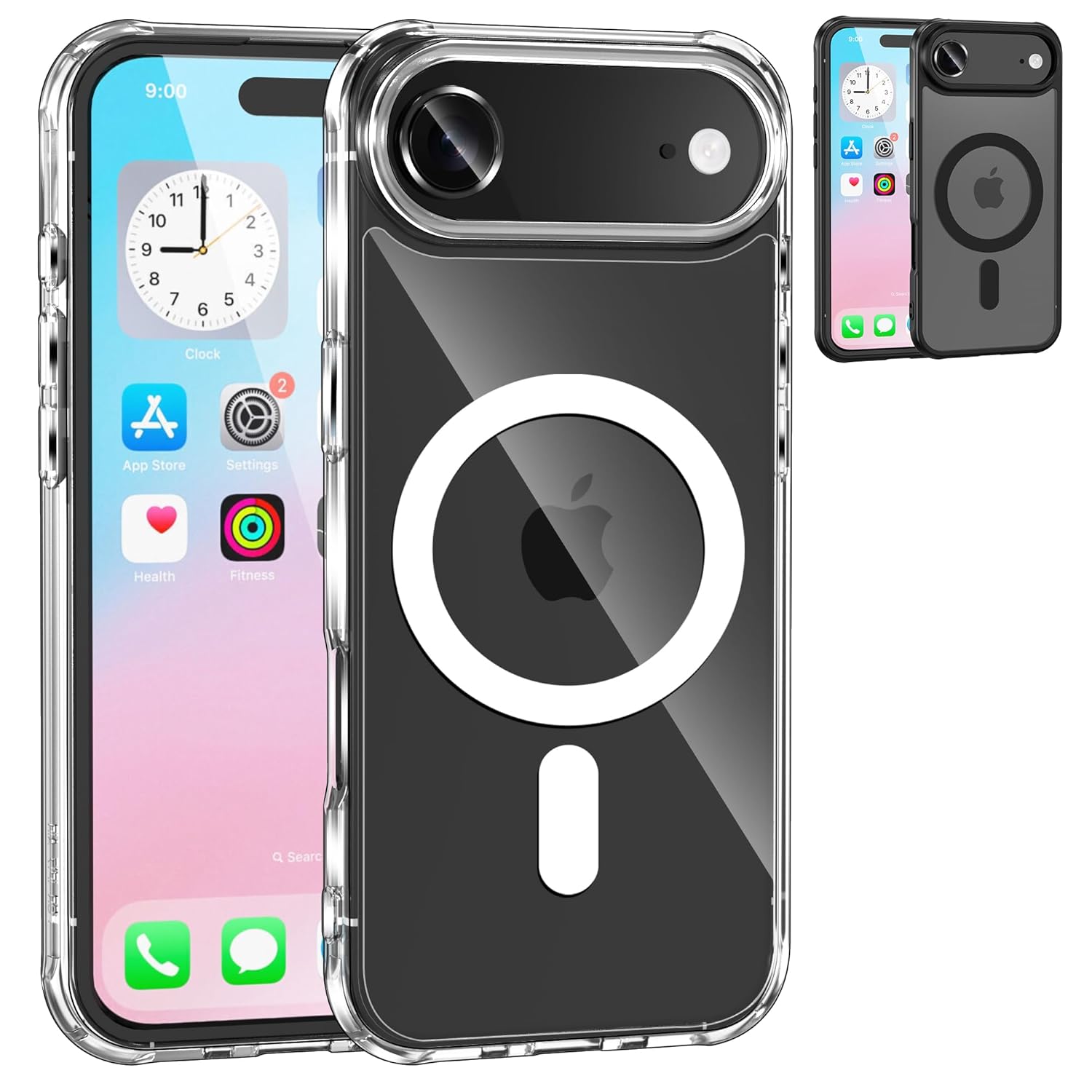 Sounce iPhone 17 / 17 Pro / 17 Air Transparent & Matte Case – MagSafe Compatible Shockproof Back Cover