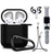 [AIRPODS Cover Set ONLY] Sounce Silicon Soft Shock Proof Protective AirPods Case 5-in-1 Set Sleeve Skin Cover with Anti Lost Strap + Keychain + Earplug + Strap Holder for Apple AirPods Case Cover