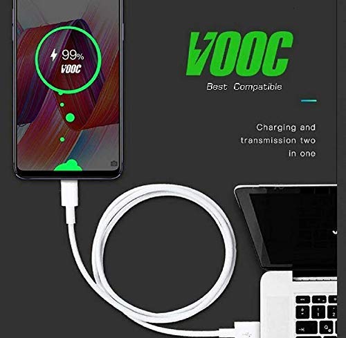 Sounce Flash/Super VOOC Micro USB 7 Pin Data Sync Fast Charging Cable Compatible for Oppo Reno/Oppo F9 PRo/ F11 pro Upto 4Amp for All Oppo Smartphones