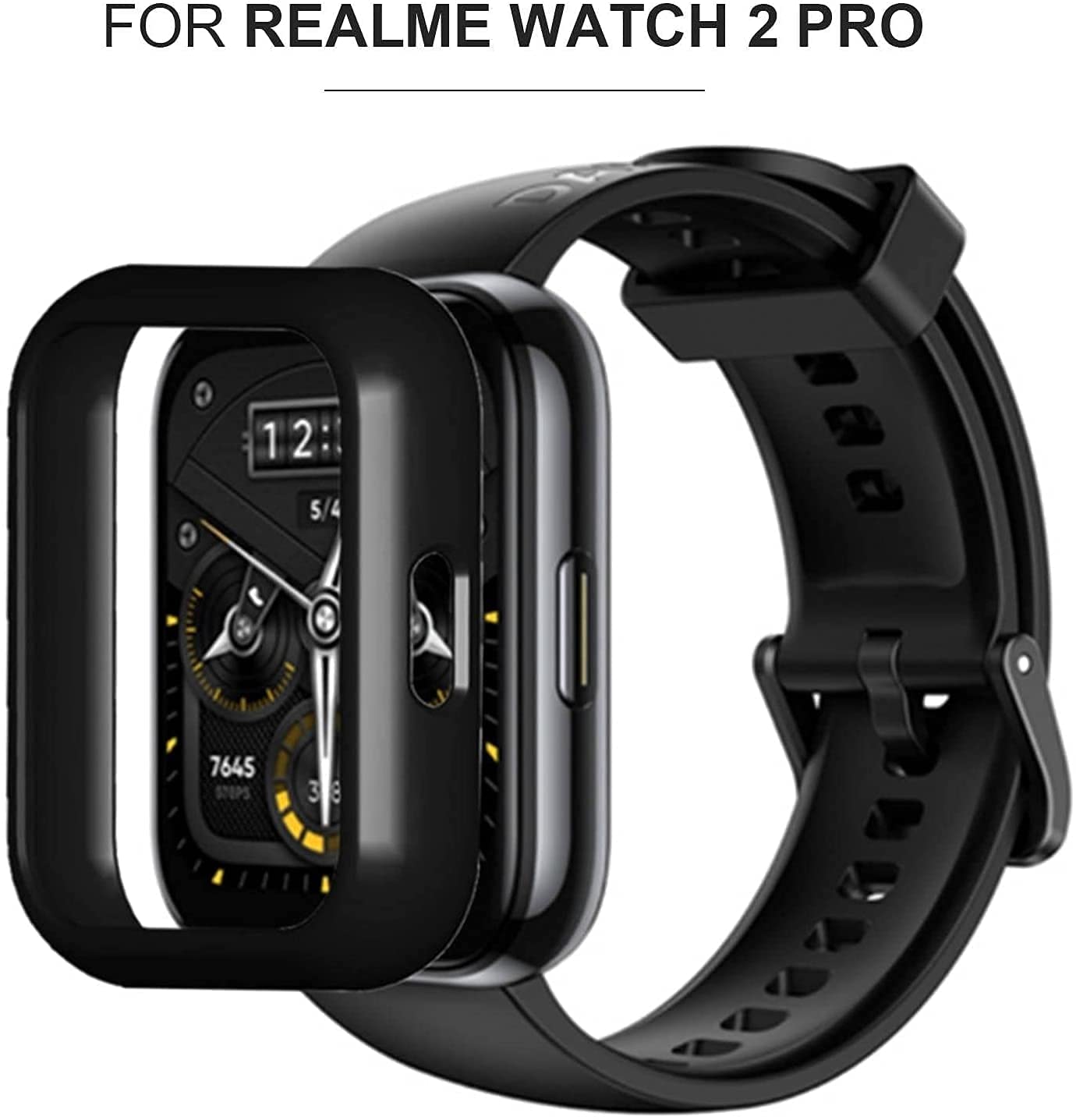 Sounce Soft TPU Front Protection Case Cover for Realme Watch 2 Pro Smart Watch Cover
